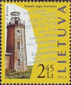Stamp, Ventés Ragas,1878, Lithuania,  , Lighthouses