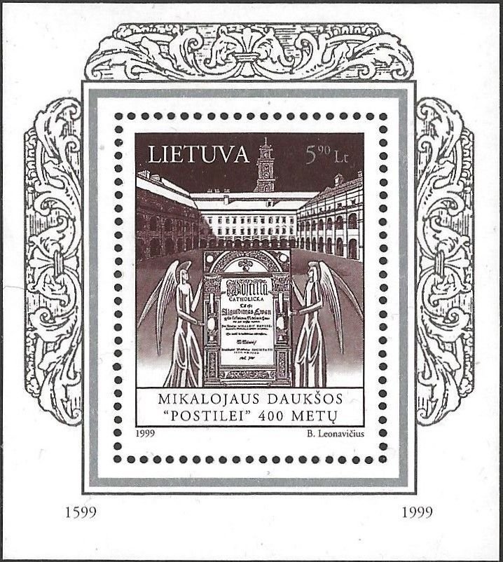 Angels holding title page of "Catechism"