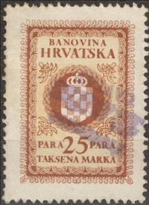 Stamp, Banovina Hrvatska Taksena Marka, Croatia,  , Coats of Arms