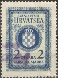 Stamp, Banovina Hrvatska Taksena Marka, Croatia,  , Coats of Arms