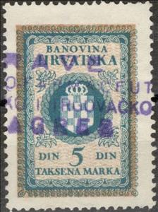 Stamp, Banovina Hrvatska Taksena Marka, Croatia,  , Coats of Arms