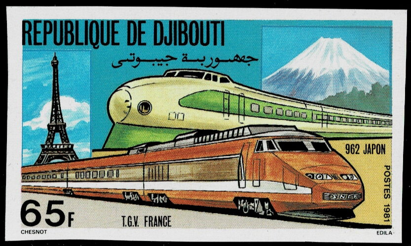Trains T.G.V. (France) and 962 (Japan)