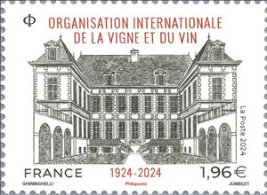 Stamp, International Organization of Vine and Wine Centenary, France,  , Anniversaries and Jubilees, Buildings, Organizations, Wine