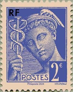 Stamp, Mercury 1944-2024, France,  , Gods and goddesses, Women