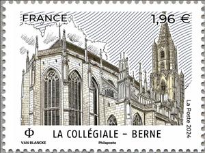 Stamp, The Collegiate Church - Bern, France,  , Townscapes / City Views