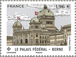 Stamp, The Federal Palace - Bern, France,  , Townscapes / City Views