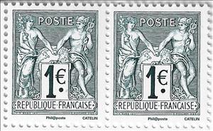 Se-tenant, Type Sage, France,  , Maps, Men, Stamps, Women
