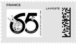 Asterix Happy Birthday. 65 in large black numbers