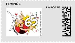 Asterix holding 65 in colour
