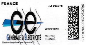Stamp, GE Generale d'Electricite, France,  , Electricity, Logos