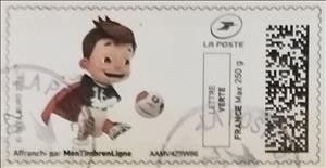Stamp, Peno, Frances's Football Mascot 1, France,  , Cartoons, Football (Soccer), Sports