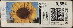 Stamp, Sunflower, France,  , Flowers, Plants (Flora), Sunflowers