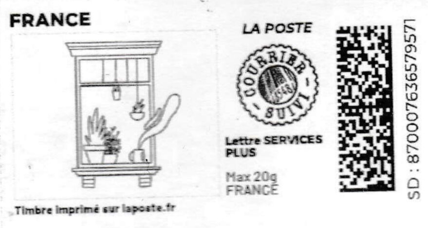 Window in bloom. Redesign without laposte logo courrier suiv