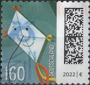 Stamp, Letters as Bird, Germany, Federal Republic,  , Kites, Letters (Mail)
