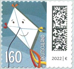 Stamp, Letters as Bird, Germany, Federal Republic,  , Kites, Letters (Mail)