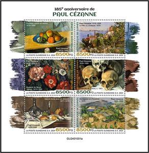 Mini Sheet, 185th Anniversary of the Birth of Paul Cézanne, Guinea,  , Anniversaries and Jubilees, Painters
