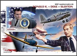 Souvenir Sheet, Donald Kent Slayton (1924–1993), Guinea,  , Anniversaries and Jubilees, Astronauts