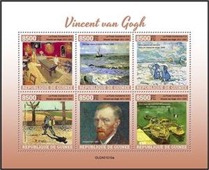 Mini Sheet, Vincent van Gogh (1853–1890), Guinea,  , Famous People, Painters
