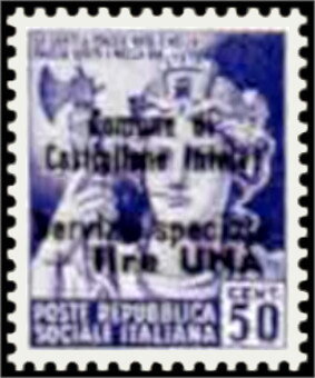 Stamp, Republican Fascist Italy - Surcharged, Italy, Social Republic,  , Mythology, Roman Empire