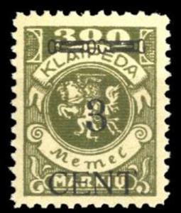 Stamp, CENT. Type I on Memeledition, Lithuania,  