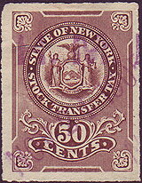 Stamp, Seal of New York, New York (NY),  , Birds, Birds of Prey, Coats of Arms, Eagles, Seals (Emblems)