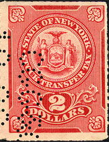 Stamp, Seal of New York, New York (NY),  , Birds, Birds of Prey, Coats of Arms, Eagles, Seals (Emblems)