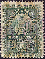 Stamp, Seal of New York, New York (NY),  , Birds, Birds of Prey, Coats of Arms, Eagles, Seals (Emblems)