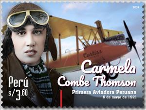 Stamp, Carmela Combe Thomson, Aviator, Peru,  , Aircraft, Pilots, Women