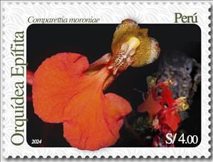 Stamp, Comparettia moroniae, Peru,  , Flowers, Orchids