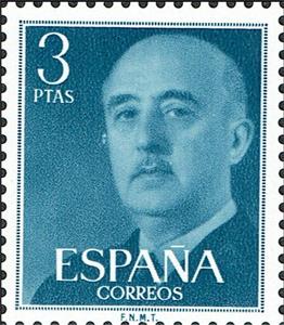 Stamp, Franco, General, Spain,  , Dictators, Famous People, Generals, Heads of State, Heads of State (Military), Men