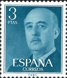 Stamp, Franco, General, Spain,  , Dictators, Famous People, Generals, Heads of State, Heads of State (Military), Men