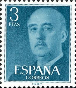 Stamp, Franco, General, Spain,  , Dictators, Famous People, Generals, Heads of State, Heads of State (Military), Men