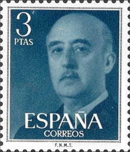 Stamp, Franco, General, Spain,  , Dictators, Famous People, Generals, Heads of State, Heads of State (Military), Men