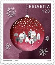 Stamp, Christmas Bauble, Switzerland,  , Christmas