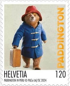 Stamp, Paddington With a Suitcase, Switzerland,  , Bears, Literature, Movies, Teddy Bears
