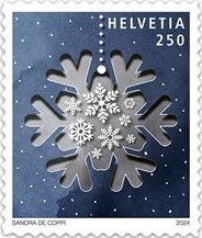 Stamp, Snow Crystal, Switzerland,  , Christmas, Snow, Stars