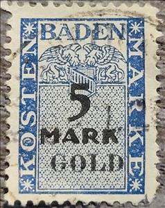 Stamp, Coat of arms, horizontal se-tenant, overprinted Blue Black, Baden,  , Coats of Arms
