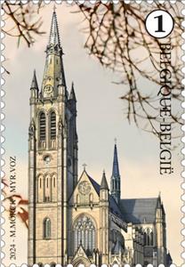 Stamp, Church of Saint-Martin, Belgium,  , Architecture, Buildings, Churches - Cathedrals - Basilicas - Chapels