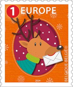 Stamp, Reindeer with Letter, Belgium,  , Christmas