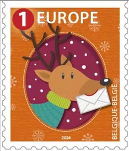 Stamp, Reindeer with Letter, Belgium,  , Christmas