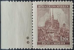 Stamp with Collectible Margin, Brünn / Brno Cathedral, Bohemia and Moravia,  , Buildings, Townscapes / City Views