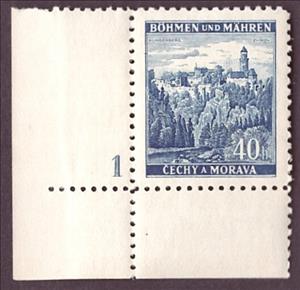 Stamp with Collectible Margin, Klingenberg / Zvíkov, Bohemia and Moravia,  , Buildings, Castles, Landscapes