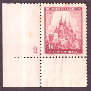 Stamp with Collectible Margin, Prag / Praha, Bohemia and Moravia,  , Buildings, Castles, Landscapes, Townscapes / City Views