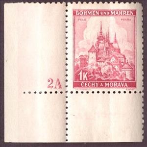 Stamp with Collectible Margin, Prag / Praha, Bohemia and Moravia,  , Buildings, Castles, Landscapes, Townscapes / City Views
