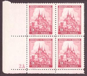 Stamp with Collectible Margin, Prag / Praha, Bohemia and Moravia,  , Buildings, Castles, Landscapes, Townscapes / City Views