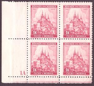 Stamp with Collectible Margin, Prag / Praha, Bohemia and Moravia,  , Buildings, Castles, Landscapes, Townscapes / City Views