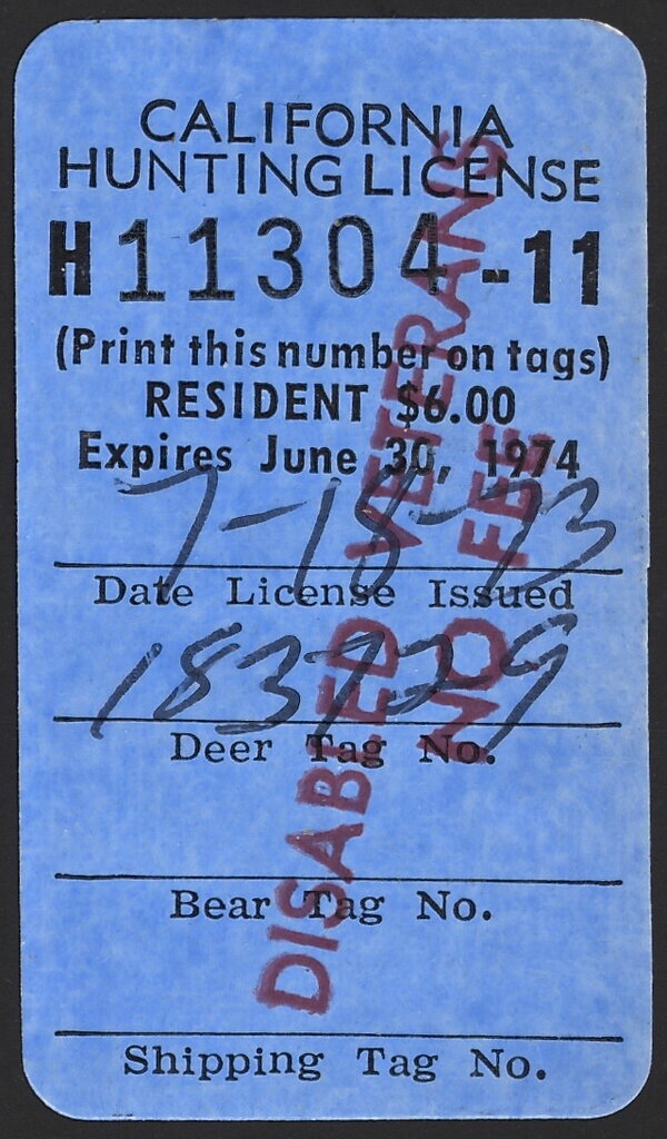 Hunting License Validation - Disabled Veterans
