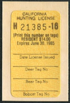 Hunting License Validation - Resident