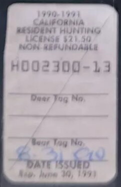 Hunting License Validation - Resident