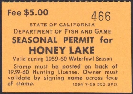 Seasonal Permit for Honey Lake
